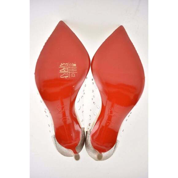 Christian Louboutin Degrastrass PVC 100 Pink Courtisane Glitter Heel Pump 35.5 - Picture 12 of 12